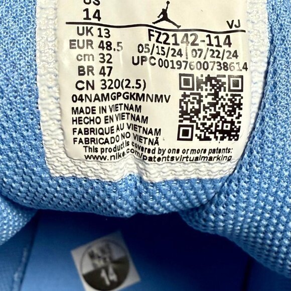 Nike Air Jordan 1 Mid SE White Legend Blue FZ2142-114 Men's Size 14 | NWB no lid - Picture 8 of 10